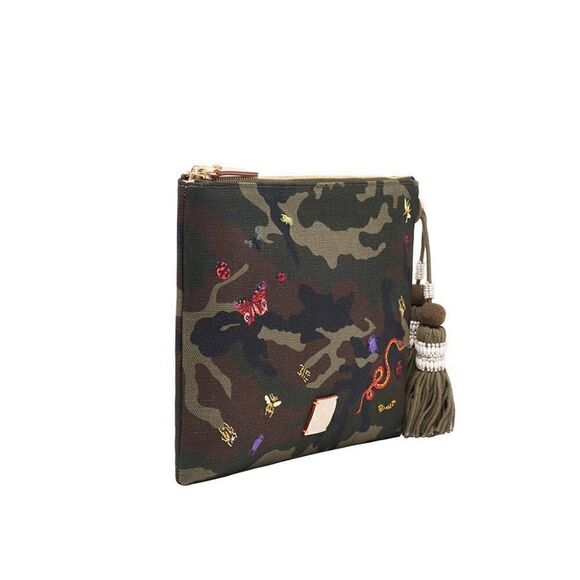 India Hicks Fortune Camo Pouch - New - Picture 1 of 4